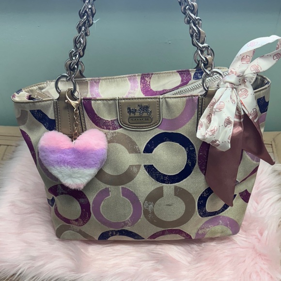 Coach Purple and Pink Shoulder Bags with Signature Monogram Vintage Y2k mini - Picture 1 of 12